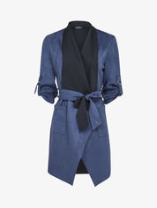 Veste en suédine à manches 3/4 à sangles - Marine - 3