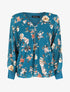 Top imprimé floral à fermeture stylisée - Bleu - 4