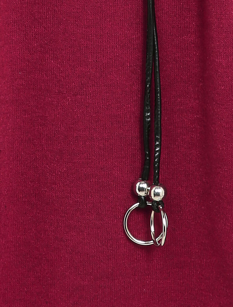 Robe pull oversize à manches dolman - Bordeaux - 3