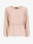 Blouse à détail dentelle autour de la taille - Rose poudré - 1