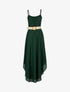 Robe effet mousseline bas arrondi échancré - Vert bouteille - 1