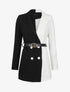 Veste color block oversize - Noir/blanc - 1