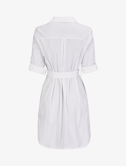Tunique façon chemise unie - Blanc - 2