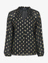 Blouse irisée à col stylisé - Noir - 1