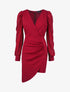 Robe portefeuille col cache-coeur - Bordeaux - 1