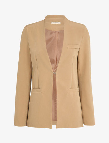 Blazer long uni - Beige - 1