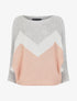 Pull chauve-souris à motifs géométriques - Gris/rose - 1