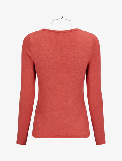 Pull doux à col rond et manches longues - Corail - 2