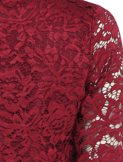 Boléro en dentelle - Bordeaux - 3