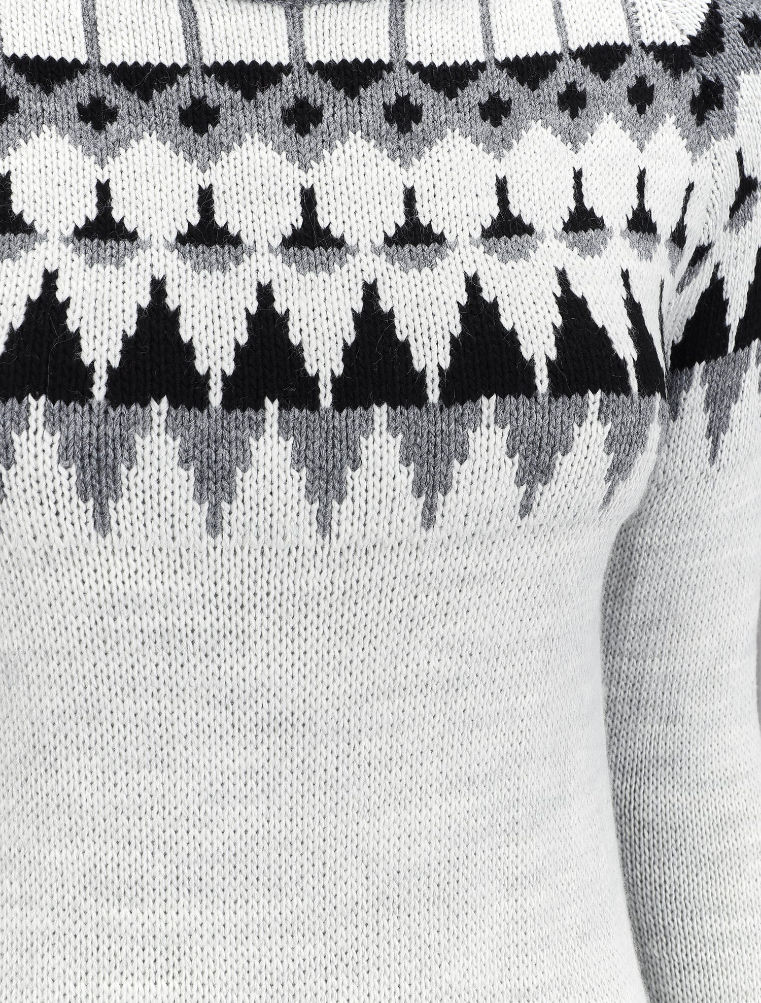 Robe pull à col roulé et motifs géométriques - Gris clair - 3