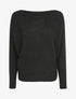 Pull col bateau en maille striée - Noir - 4