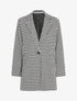 Manteau mi-long à imprimé pied de poule - Noir/blanc - 4
