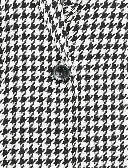 Manteau mi-long à imprimé pied de poule - Noir/blanc - 3