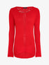 Pull à dos long ajouré et stylisé - Rouge - 1