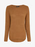 Pull long à dos en maille ajourée - Camel - 4