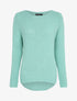 Pull long à dos en maille ajourée - Bleu ciel - 1