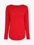 Pull long à dos en maille ajourée - Rouge - 1