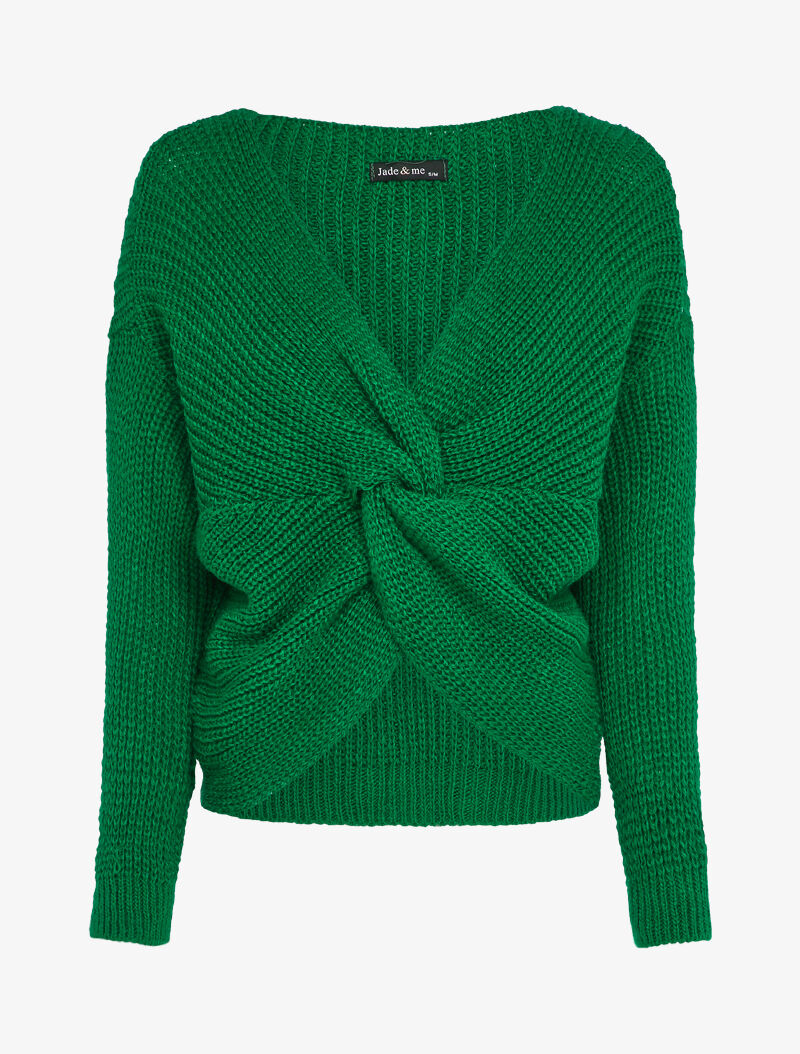 Pull court torsadé - Vert - 4