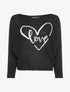 Pull chauve-souris à imprimé LOVE - Noir - 1