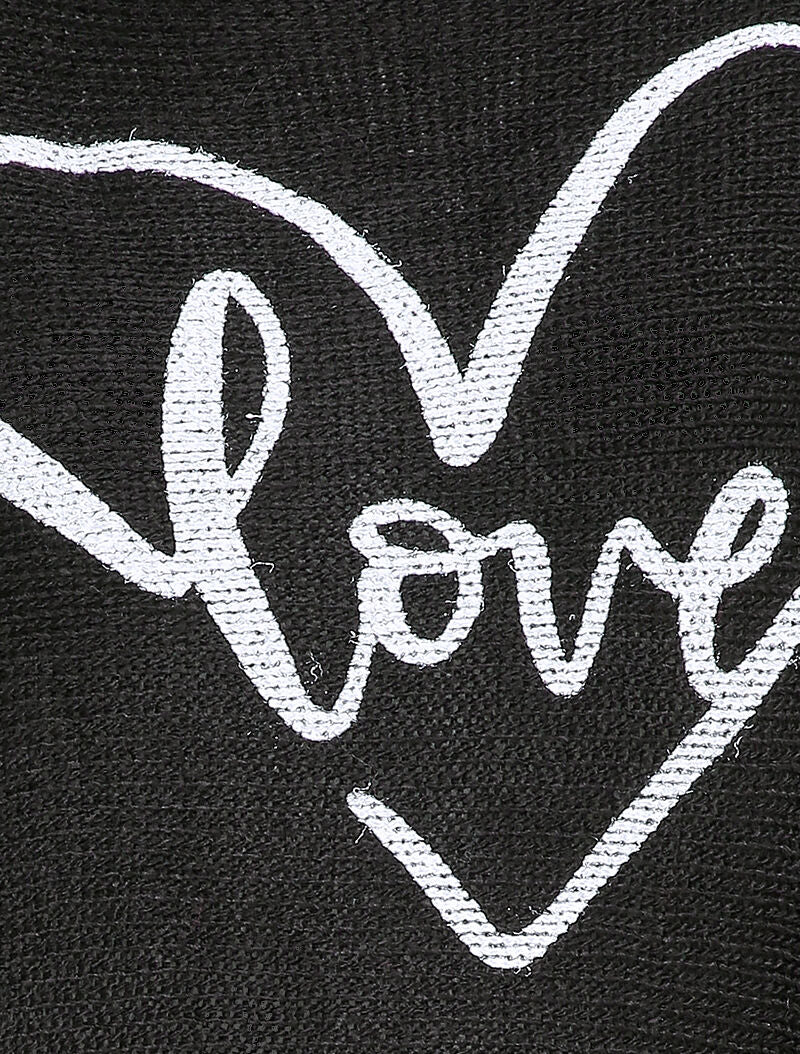 Pull chauve-souris à imprimé LOVE - Noir - 3