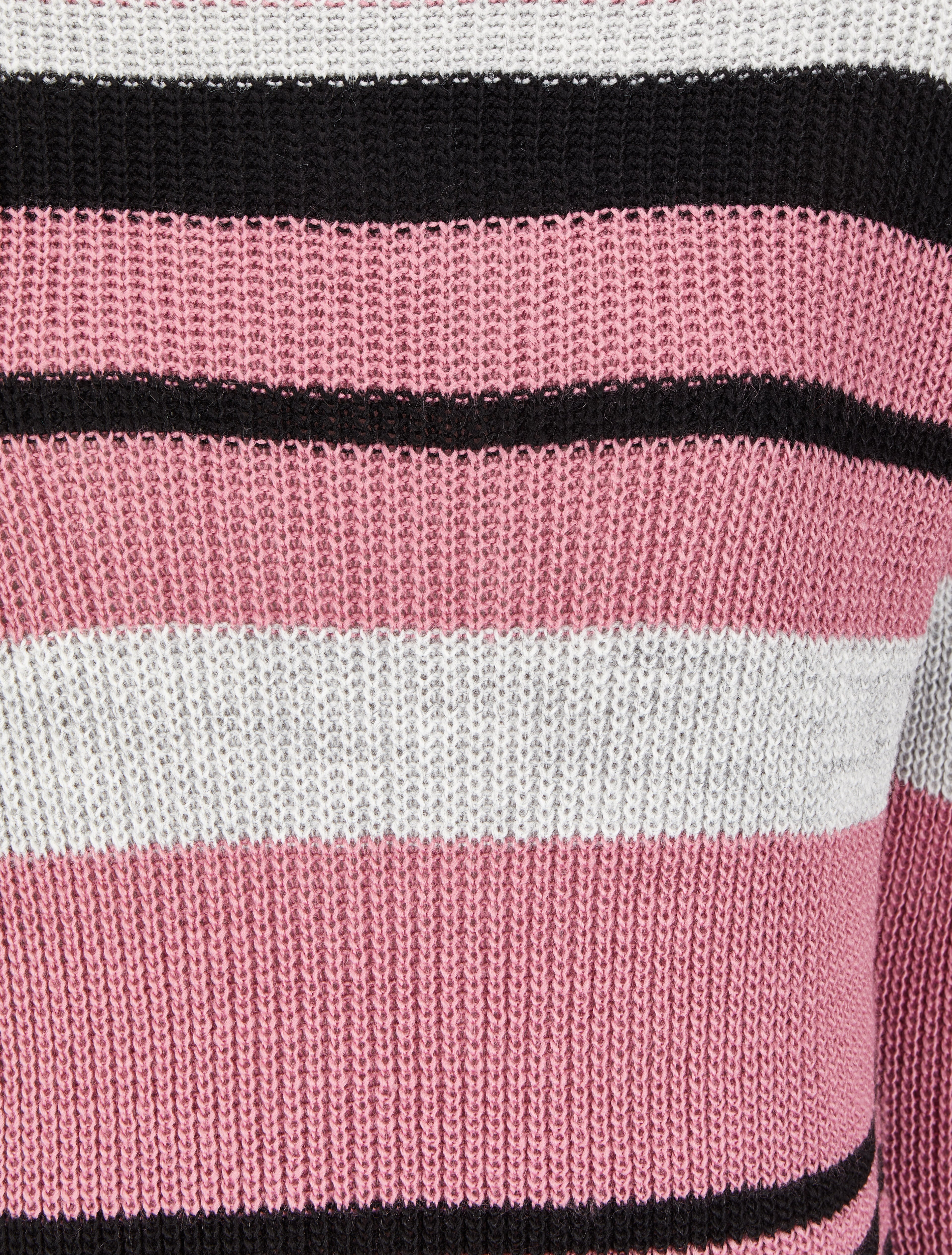 Pull à rayures et col bateau - Vieux rose - 3