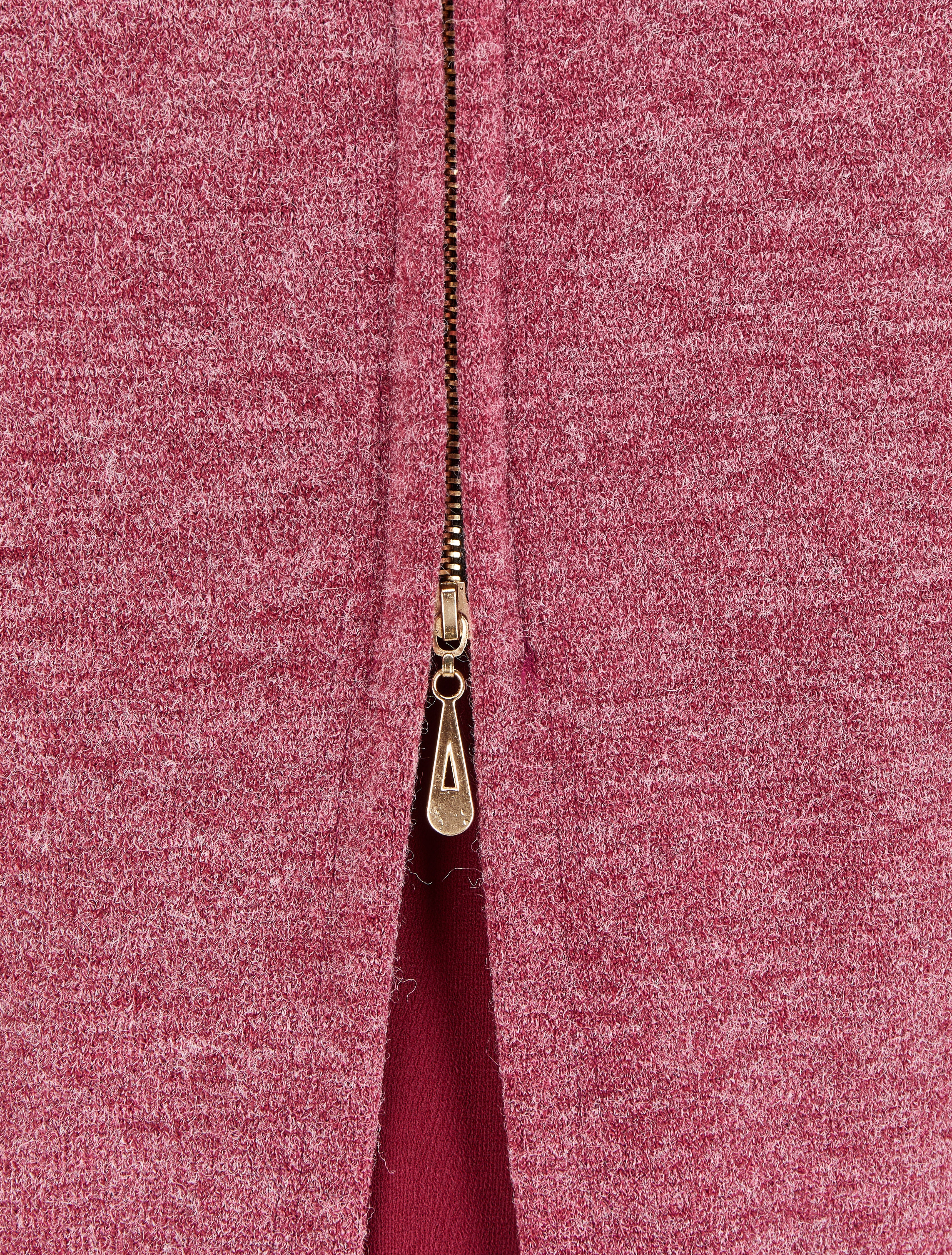Pull à dos ouvert à détail zip et voile - Bordeaux - 3