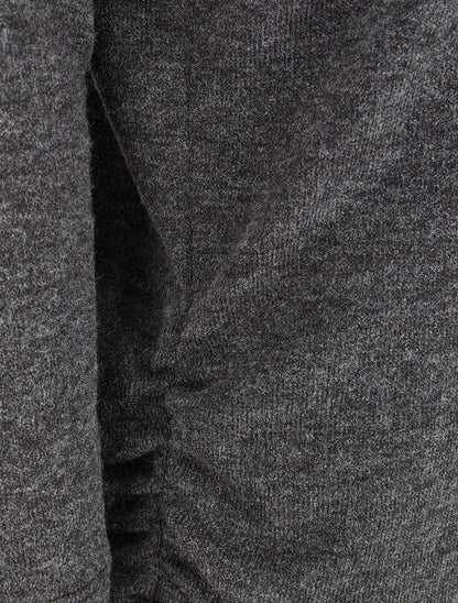 Pull fin à dos légèrement ouvert - Gris foncé - 3