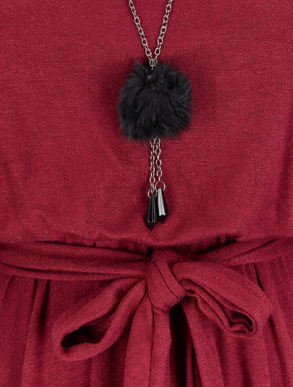 Robe pull coupe patineuse à manches dolman - Bordeaux - 3