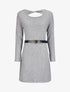 Robe pull à dos ouvert et détail torsadé - Gris chiné - 1