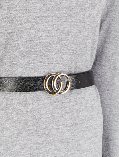Robe pull à dos ouvert et détail torsadé - Gris chiné - 3