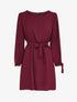 Robe patineuse à poignets à liens à nouer - Bordeaux - 3