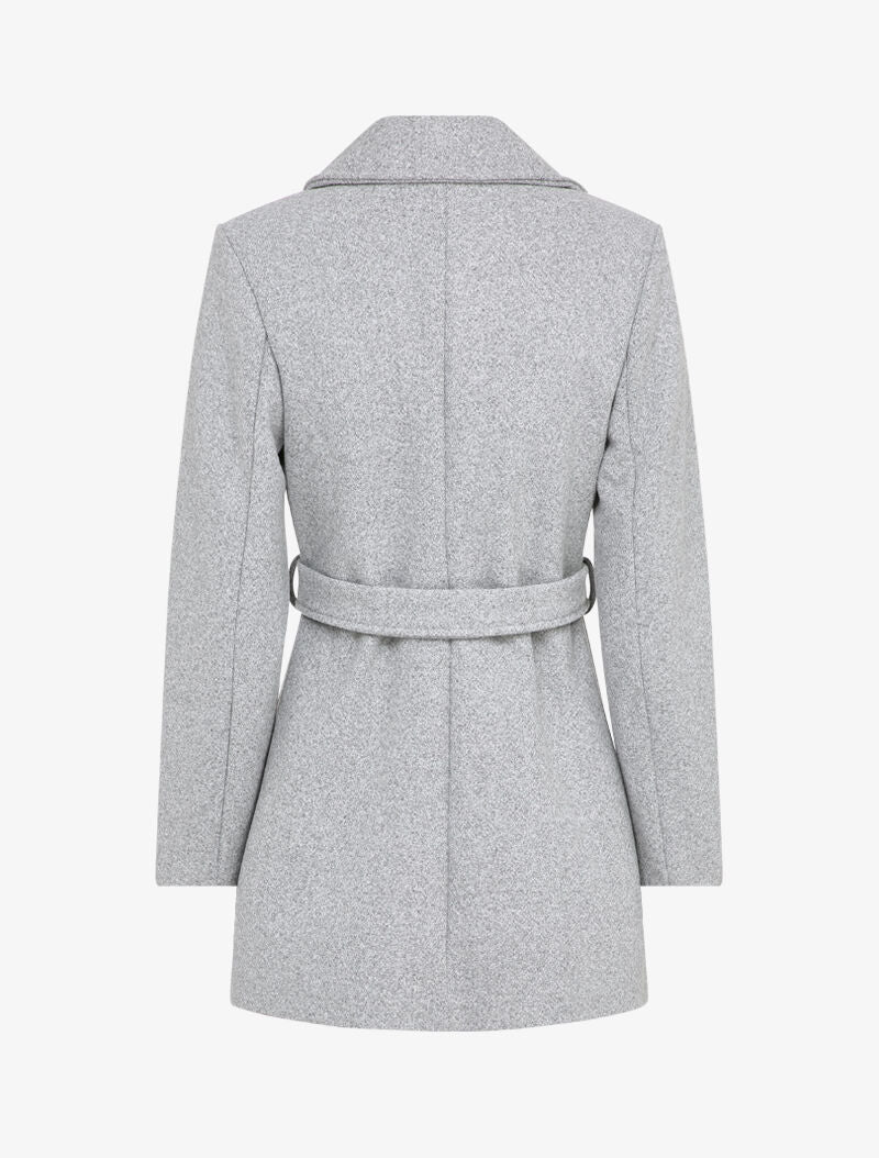 Manteau croisé et ceinturé - Gris clair - 2