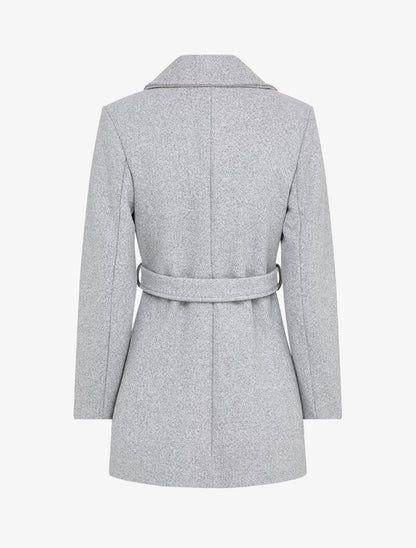 Manteau croisé et ceinturé - Gris clair - 2