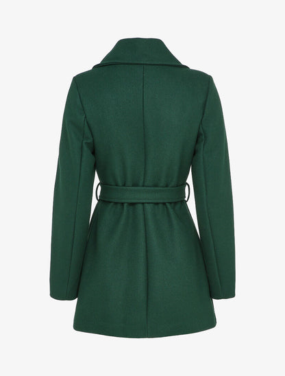 Manteau croisé et ceinturé - Vert sapin - 2