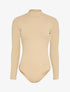 Body côtelé à col montant - Beige - 1