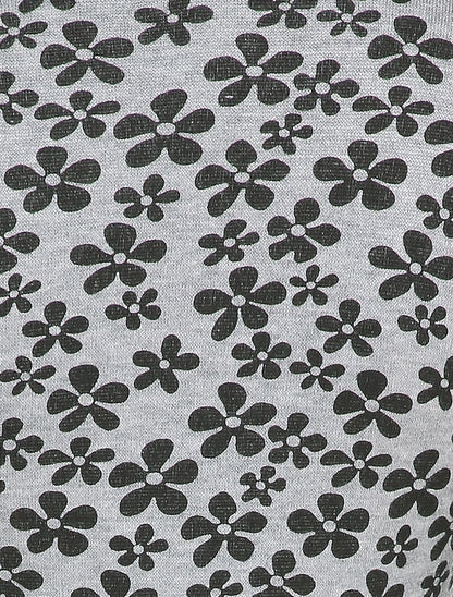 Body col V à imprimé fleurs hippies - Gris clair - 3