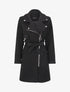 Manteau mi-long à zip asymétrique - Noir - 1