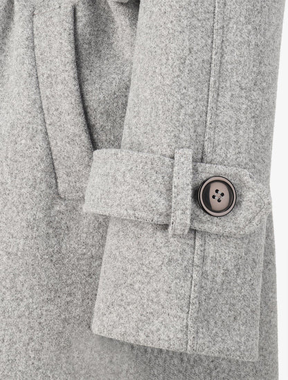 Manteau long boutonné et ceinturé - Gris clair - 3