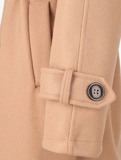 Manteau long boutonné et ceinturé - Camel - 3