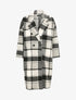 Manteau mi-long à imprimé tartan - Blanc/noir - 4