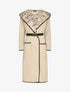 Manteau long à capuche et doublure à messages - Beige - 4