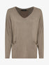 Pull fluide à poches et dos à détail sequins - Taupe - 4
