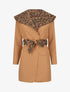Manteau à col large imprimé zèbré - Camel - 1
