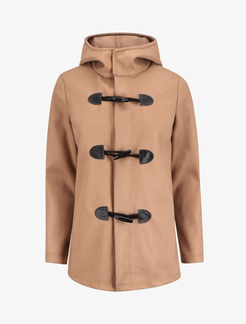 Duffle coat court avec capuche - Camel - 1
