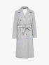 Manteau long ceinturé à double boutonnages - Gris chiné - 1