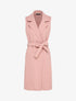 Veste longue sans manches à pans asymétriques - Rose - 1