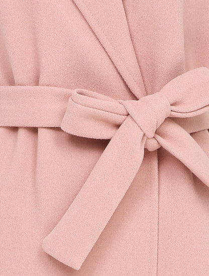 Veste longue sans manches à pans asymétriques - Rose - 3