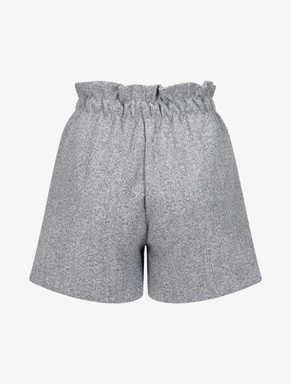 Mini short taille haute paperbag - Gris chiné - 2