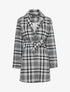 Manteau mi-long à carreaux - Gris - 1