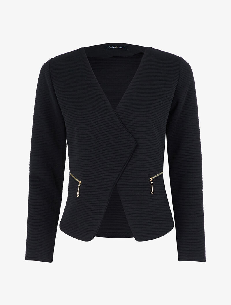 Veste rayée à pans biseautés - Noir - 3